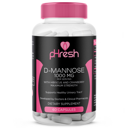 D-Mannose with Cranberry Capsules for Women and Men, Maximum Strength 1000 mg Per Serving