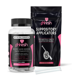 Boric Acid Vaginal Suppositories 600mg (30 Count Veggie Capsules) + 15 Vaginal Suppository Applicators